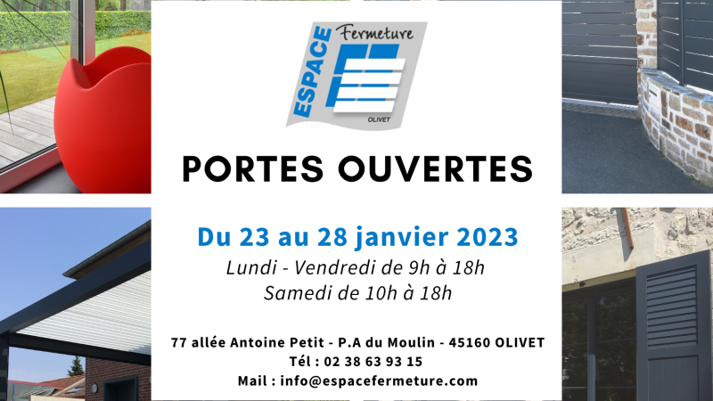 Bleu Blanc Minimaliste Montage Portes Ouvertes Invitation